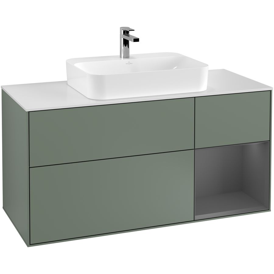 Wastafelonderkast Finion 1200x603x501mm Olive Matt Lacquer F421GKGM