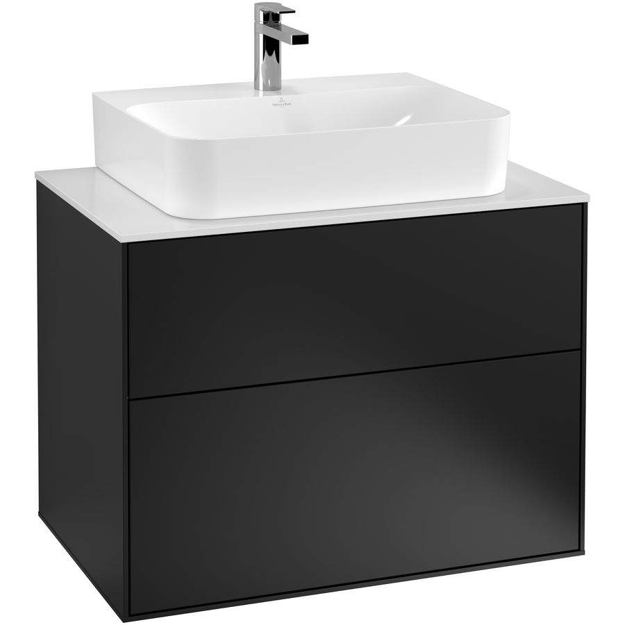 Wastafelonderkast Finion 800x603x501mm Black Matt Lacquer F09100PD