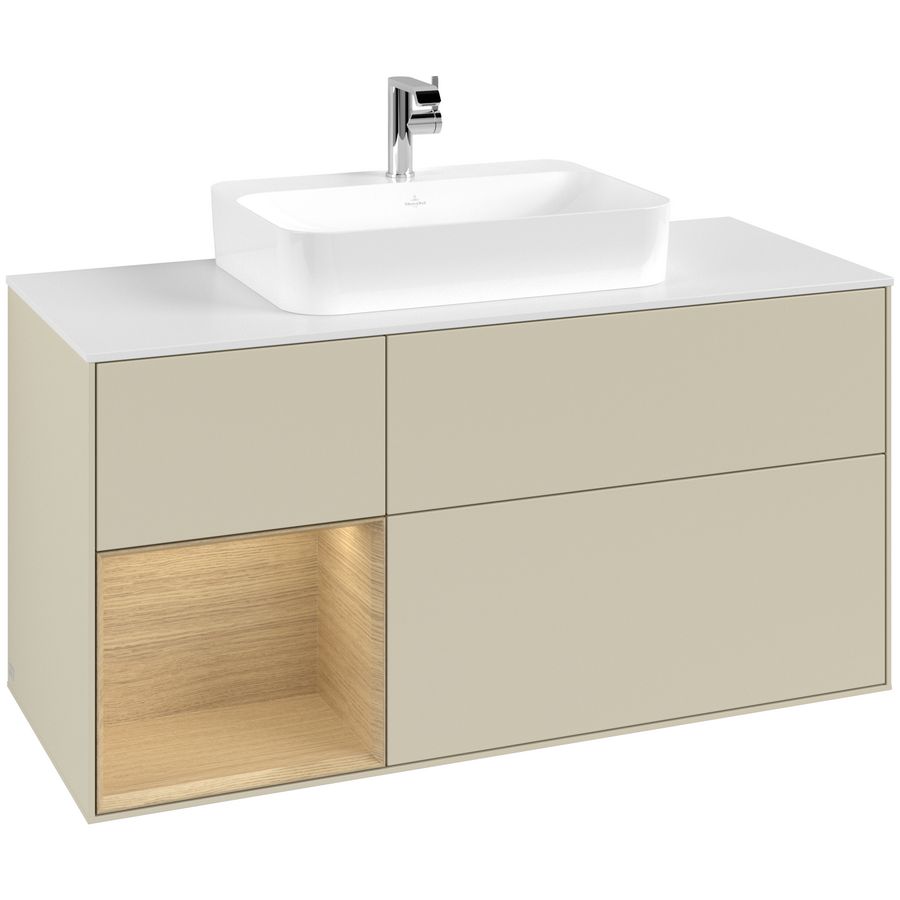 Wastafelonderkast Finion 1200x603x501mm S.Grey Matt Lacquer G411PCHJ