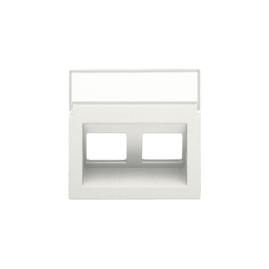 Centraalplaat data 2x RJ schuine uitgang white
