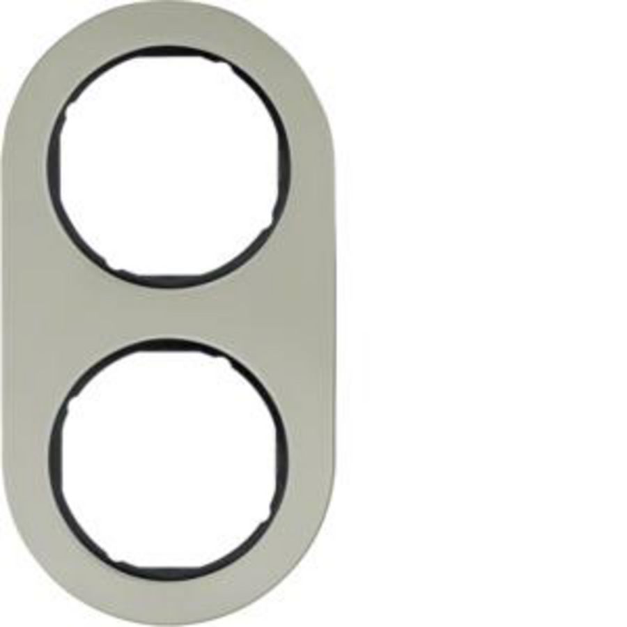 Afdekraam 2-v berker R.Classic edelstaal/zwart