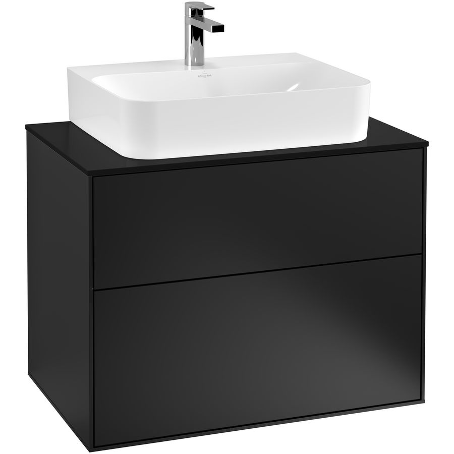 Wastafelonderkast Finion 800x603x501mm Black Matt Lacquer F09200PD