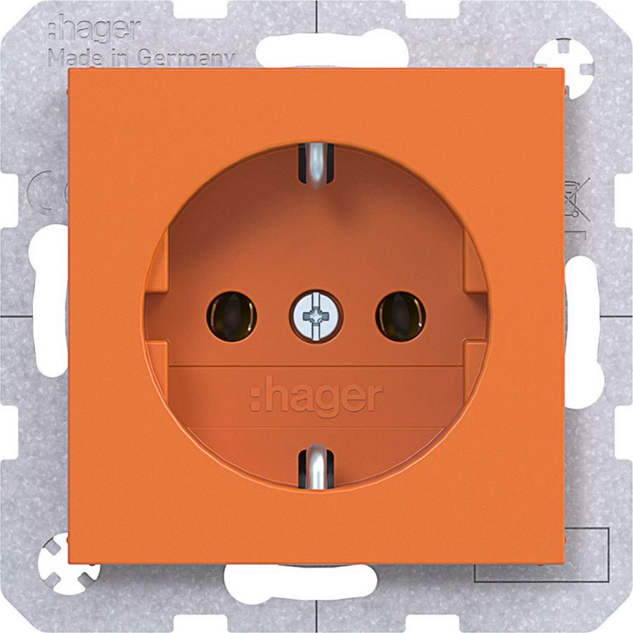SCHUKO-wandcontactdoos steekkl. A.x/C.x oranje
