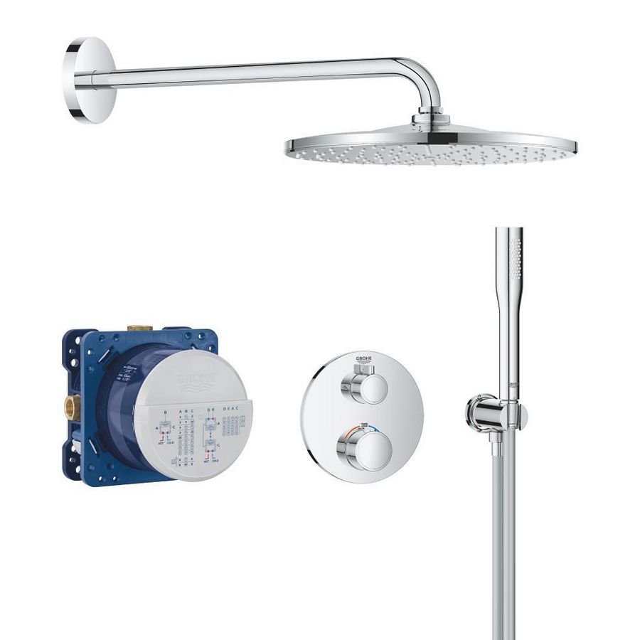 Grohtherm Perfect inbouw shower set met Rainshower Mono 310 (prof)