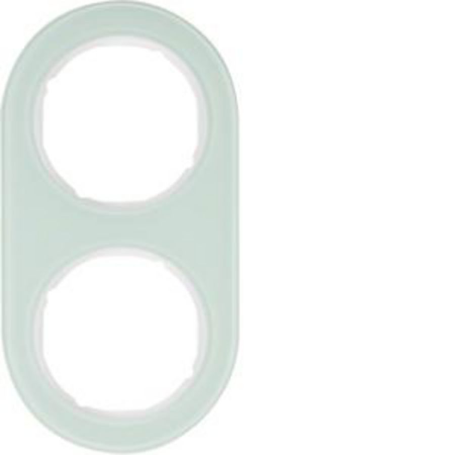 Afdekraam 2-v berker R.Classic Glas polarwit