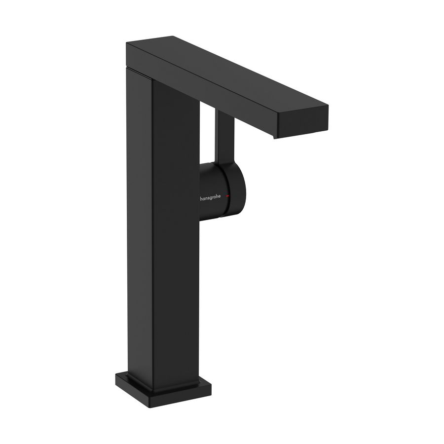 Tecturis E 1-hendel wastafelkraan 210 Fine CoolStart met draaibare uitloop en afvoerplug mat zwart