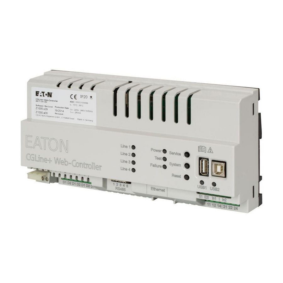 CGLine+ Web-controller max. 800 armaturen DIN rail montage