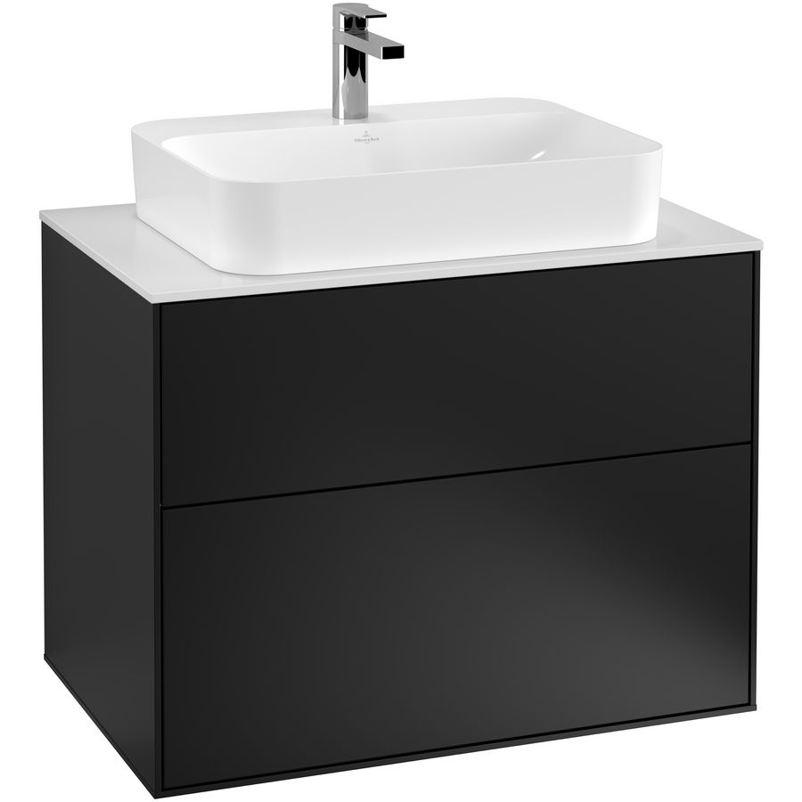 Wastafelonderkast Finion 800x603x501mm Black Matt Lacquer F34100PD