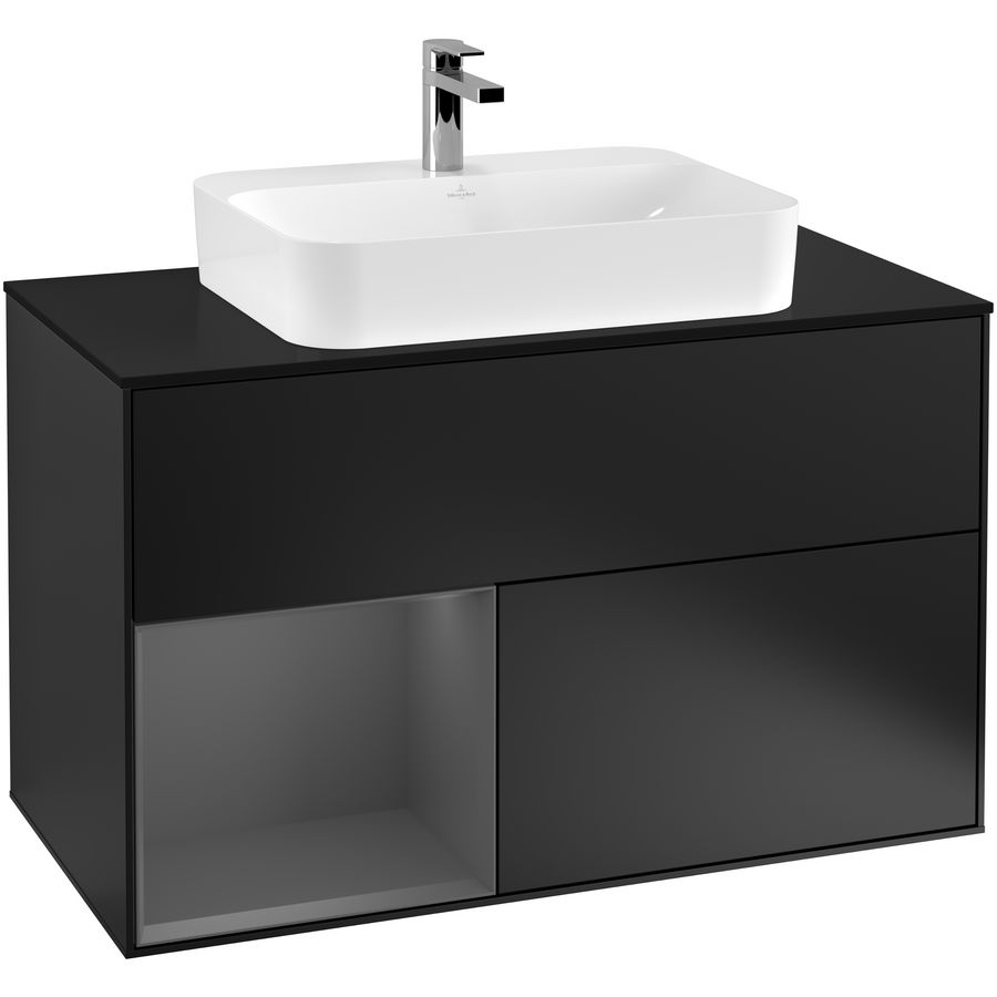 Wastafelonderkast Finion 1000x603x501mm Black Matt Lacquer G362GKPD