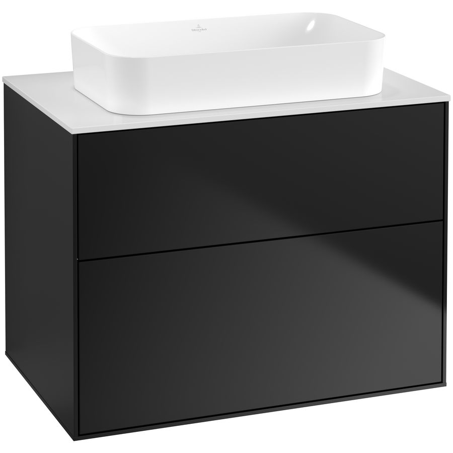 Wastafelonderkast Finion 800x603x501mm Black Matt Lacquer F63100PD