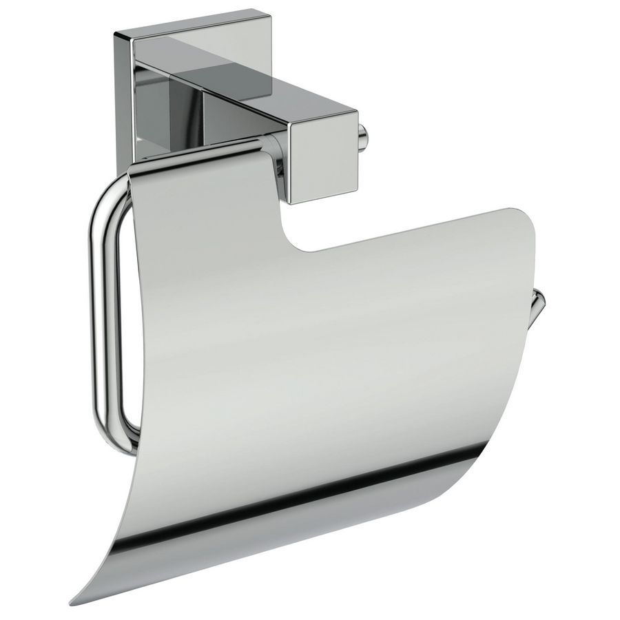 IOM square closetrolhouder met klep chroom