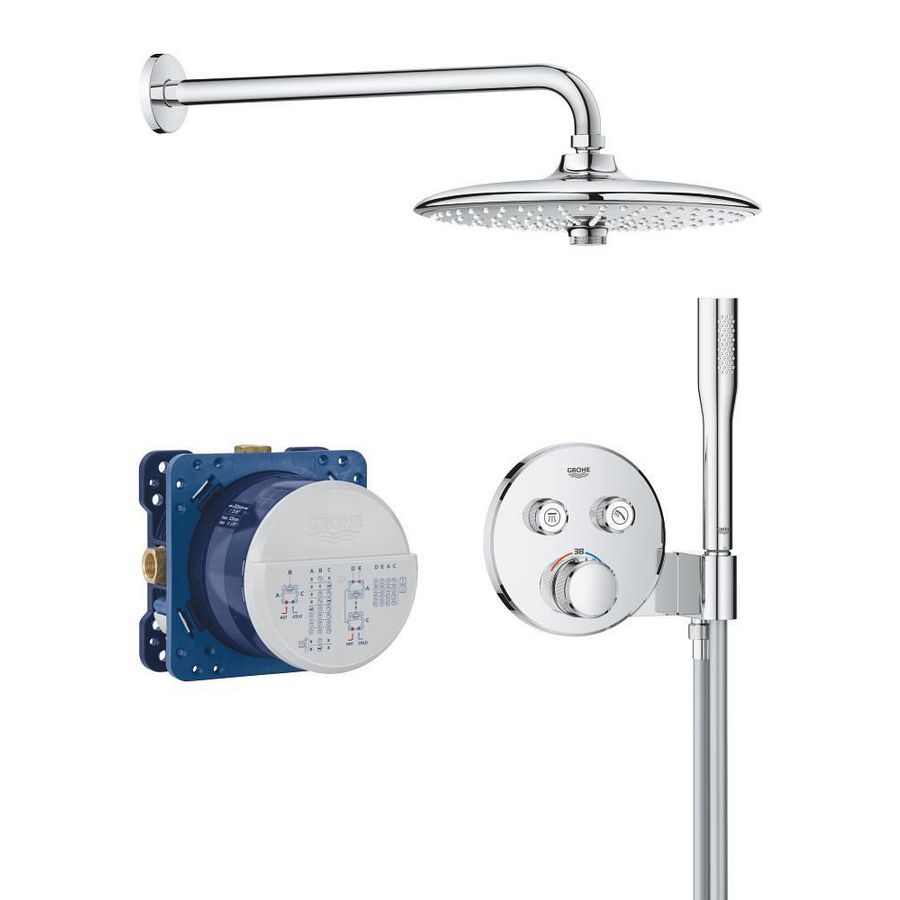 Grohtherm SmartControl Perfect inbouw shower set (2 knops) met Euphoria 260 (prof)