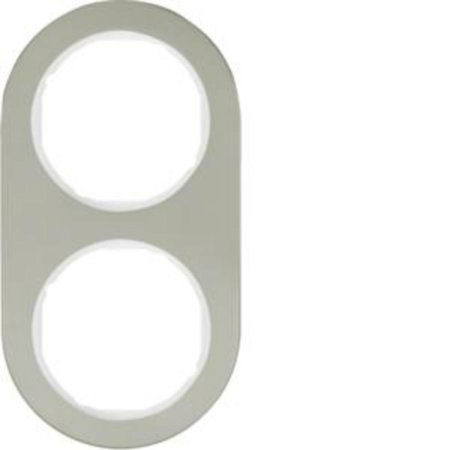 Afdekraam 2-v berker R.Classic edelstaal/polarwit