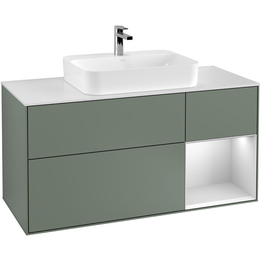 Wastafelonderkast Finion 1200x603x501mm Olive Matt Lacquer F421MTGM