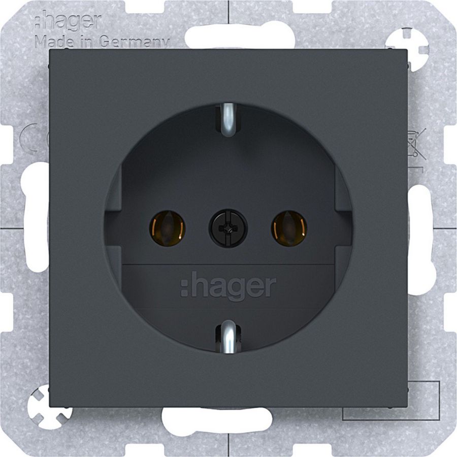 SCHUKO-wandcontactdoos steekkl. A.x/C.x antraciet