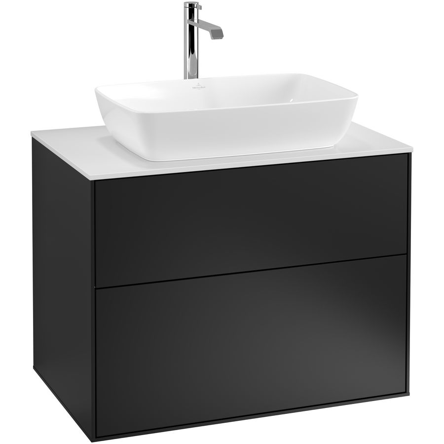 Wastafelonderkast Finion 800x603x501mm Black Matt Lacquer F75100PD