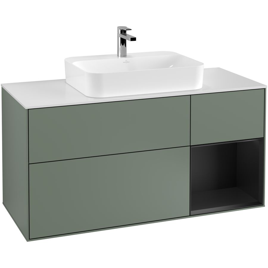 Wastafelonderkast Finion 1200x603x501mm Olive Matt Lacquer F421PDGM