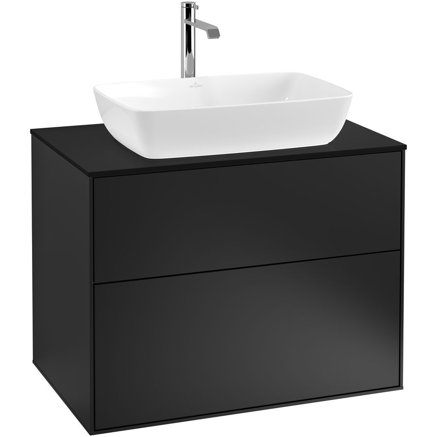 Wastafelonderkast Finion 800x603x501mm Black Matt Lacquer F75200PD