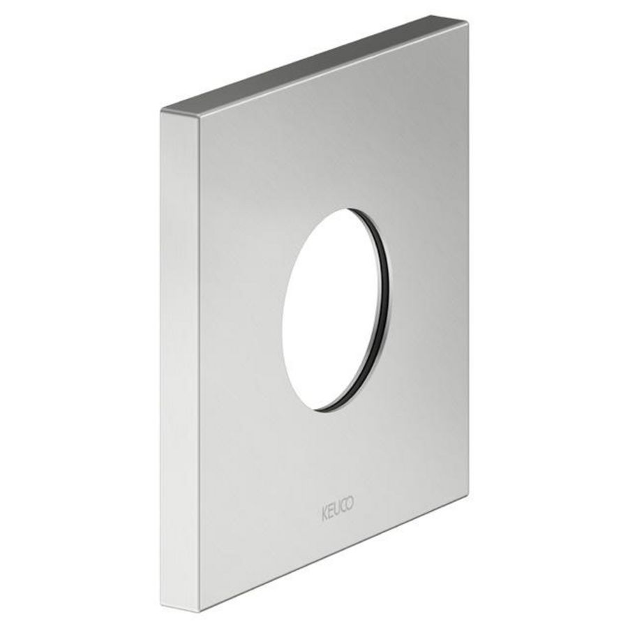 Wandrozet voor thermostaat/vierkant 105x105mm rvs finish