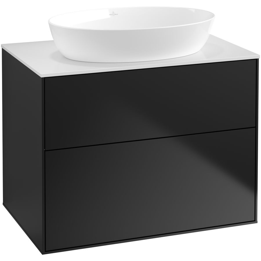 Wastafelonderkast Finion 800x603x501mm Black Matt Lacquer F99100PD