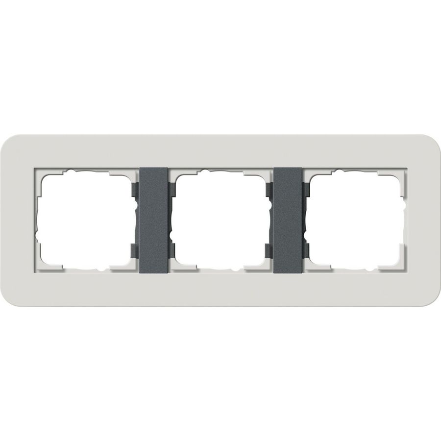 Afdekraam 3-v Gira E3 lichtgr./antraciet