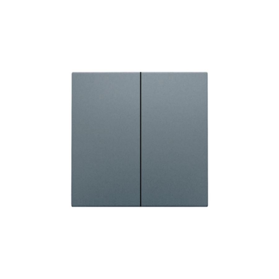 Afwerkingsset dubbele elektr. schakelaar /knop blue grey