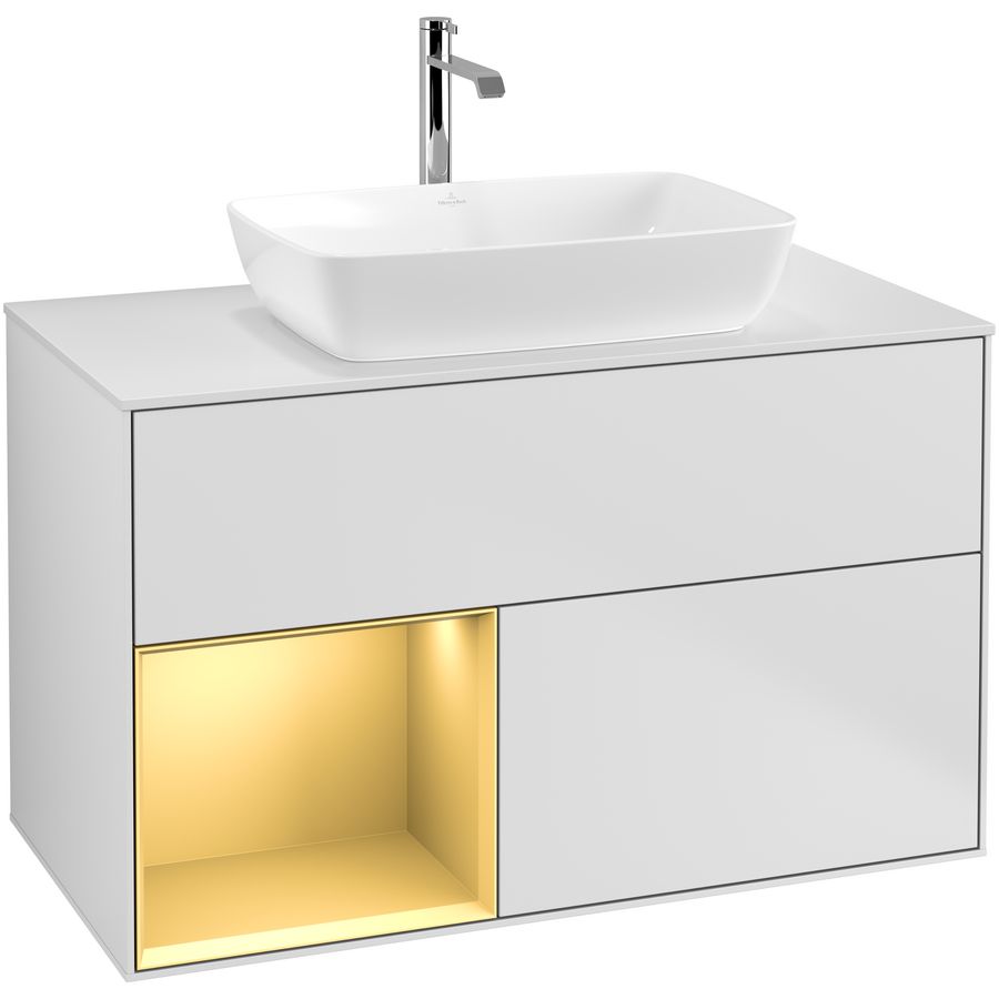 Wastafelonderkast Finion 1000x603x501mm White Matt Lacquer G771HFMT