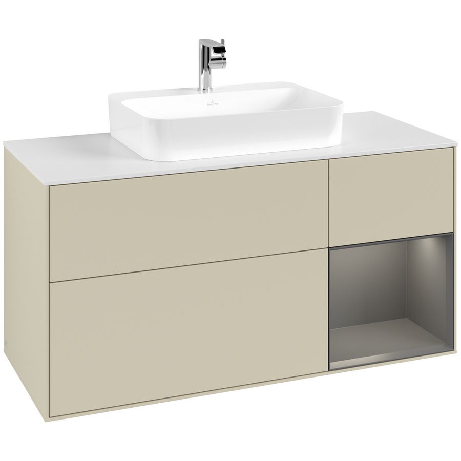 Wastafelonderkast Finion 1200x603x501mm S.Grey Matt Lacquer G421GKHJ