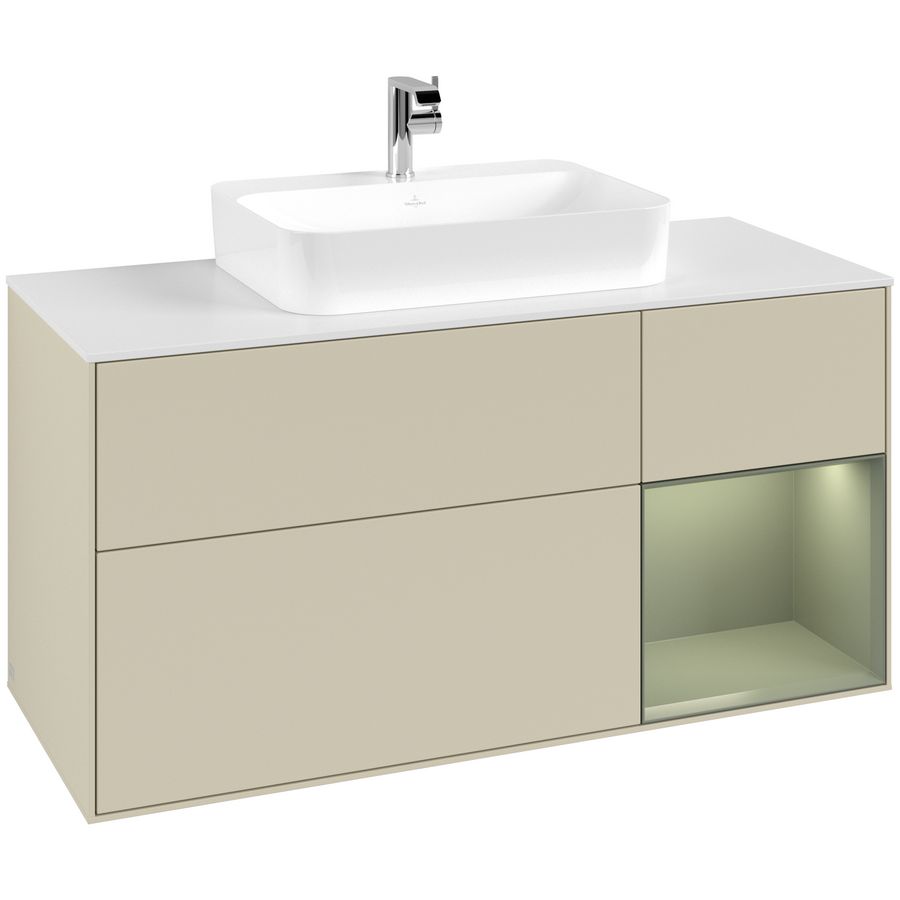 Wastafelonderkast Finion 1200x603x501mm S.Grey Matt Lacquer G421GMHJ
