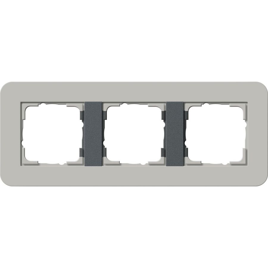 Afdekraam 3-v Gira E3 grijs/antraciet