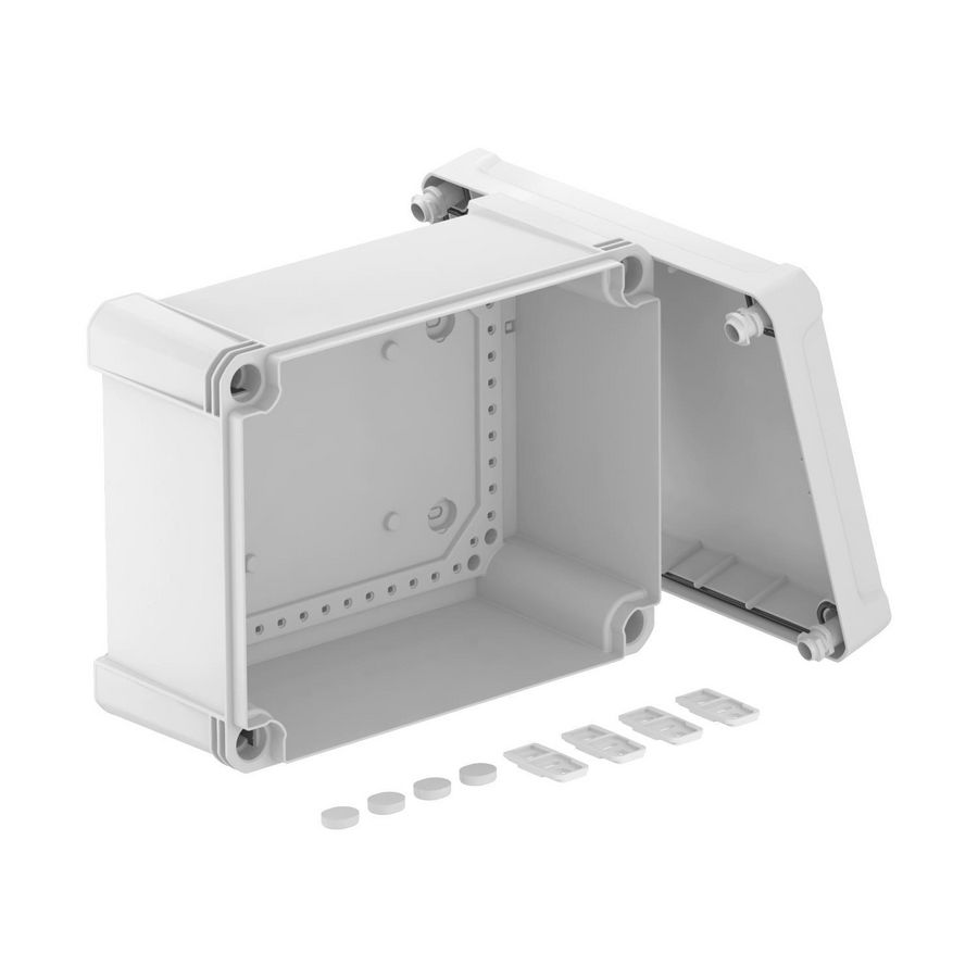 Lege behuizing 240x191x125 polycarb. li.grijs RAL 7035