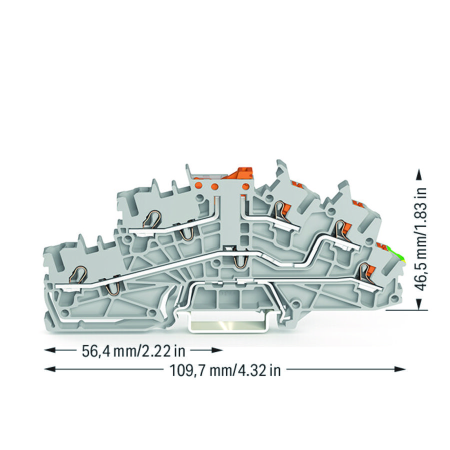 Etage installatieklem bedieningsopening + drukknop  2,5mm² 6544 VVE=50