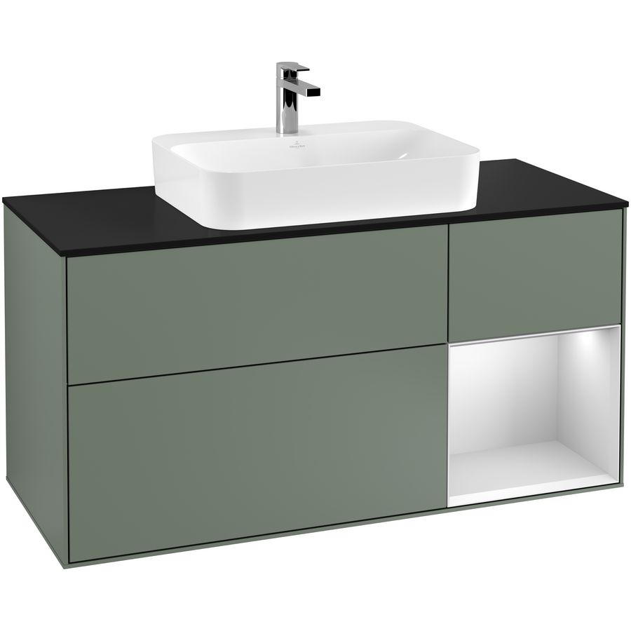 Wastafelonderkast Finion 1200x603x501mm Olive Matt Lacquer F422MTGM