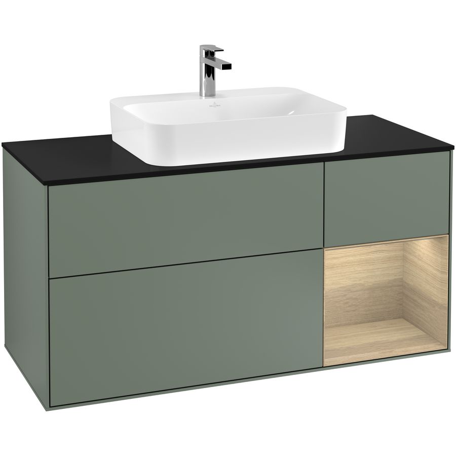 Wastafelonderkast Finion 1200x603x501mm Olive Matt Lacquer F422PCGM