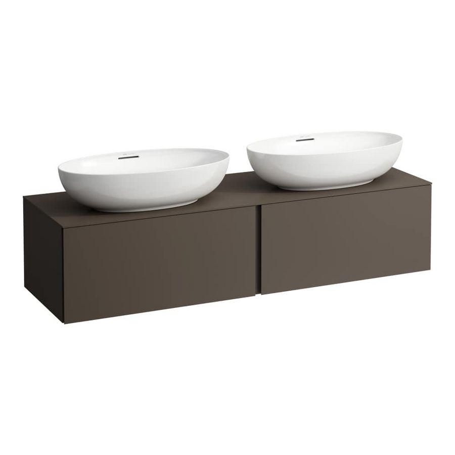 Onderbouwkast 1600X500 2 laden cutout L+R Donkerbruin