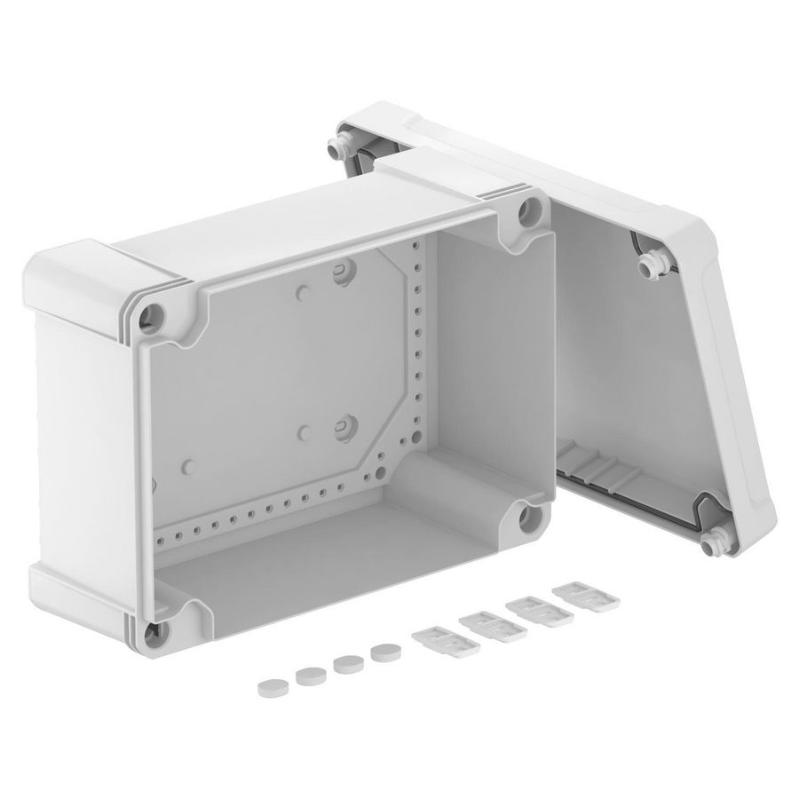 Lege behuizing 286x202x125 polycarb. li.grijs RAL 7035