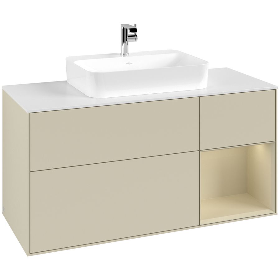 Wastafelonderkast Finion 1200x603x501mm S.Grey Matt Lacquer G421HJHJ