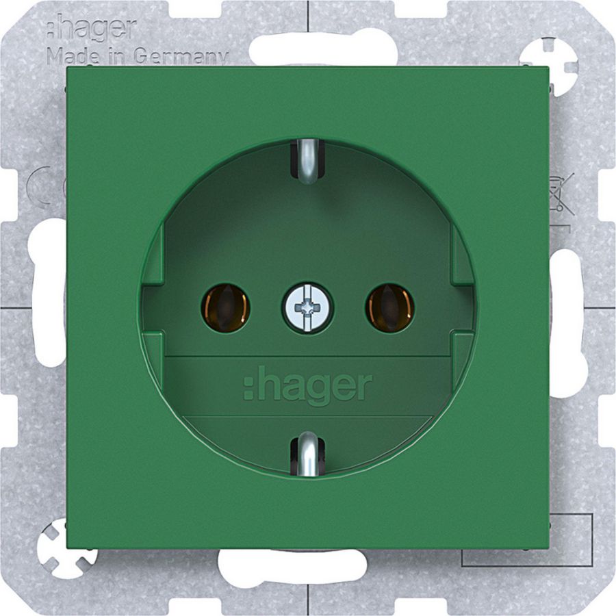 SCHUKO-wandcontactdoos steekkl. A.x/C.x groen glanzend