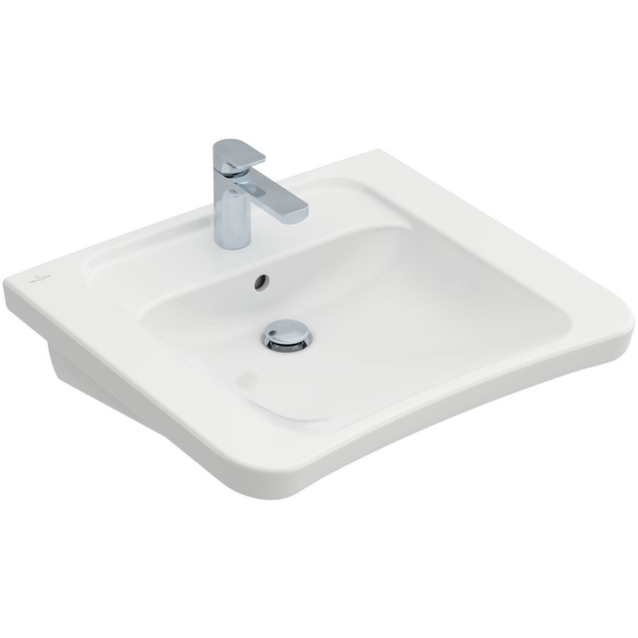 Rolstoelwastafel ViCare (Architectura Vita) 650x550mm wit Alpin C+ met kraangat + overloop