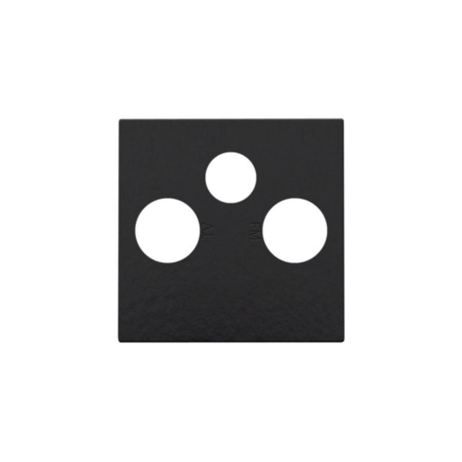 Afwerkingsset 2 enkelvoudige coaxaans. TV/FM/Satt. pianoblac