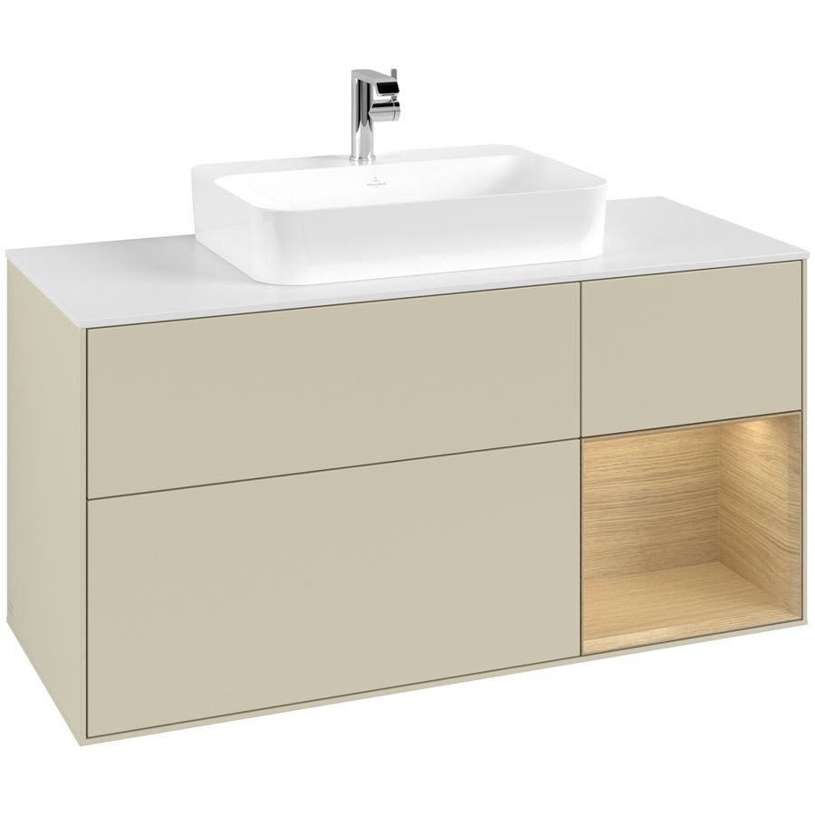 Wastafelonderkast Finion 1200x603x501mm S.Grey Matt Lacquer G421PCHJ