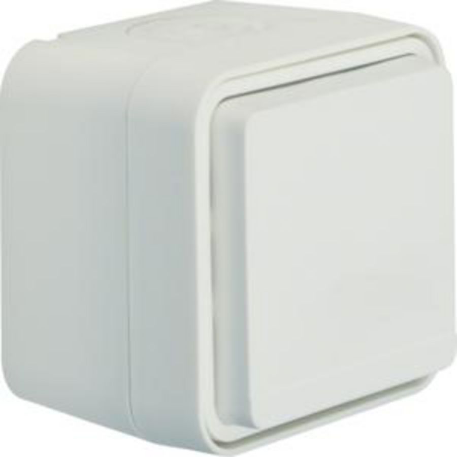Wandcontactdoos 1-v KB met behuizing berker W.1 p.wit