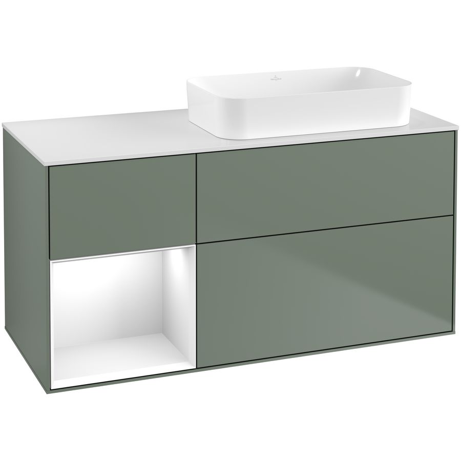 Wastafelonderkast Finion 1200x603x501mm Olive Matt Lacquer F681GFGM