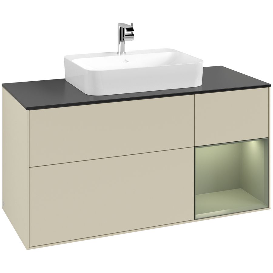 Wastafelonderkast Finion 1200x603x501mm S.Grey Matt Lacquer G422GMHJ