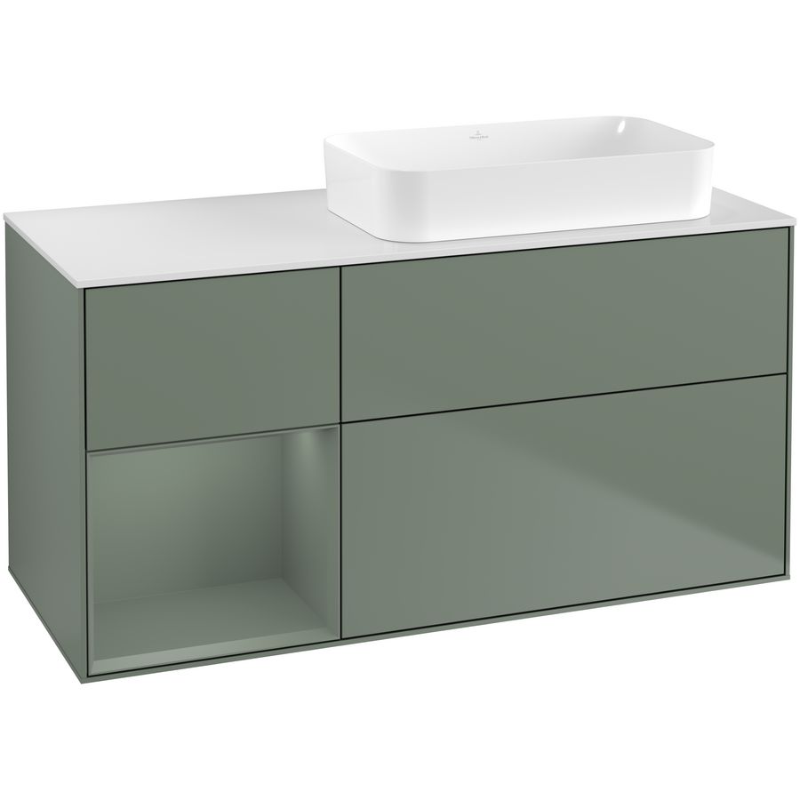 Wastafelonderkast Finion 1200x603x501mm Olive Matt Lacquer F681GMGM