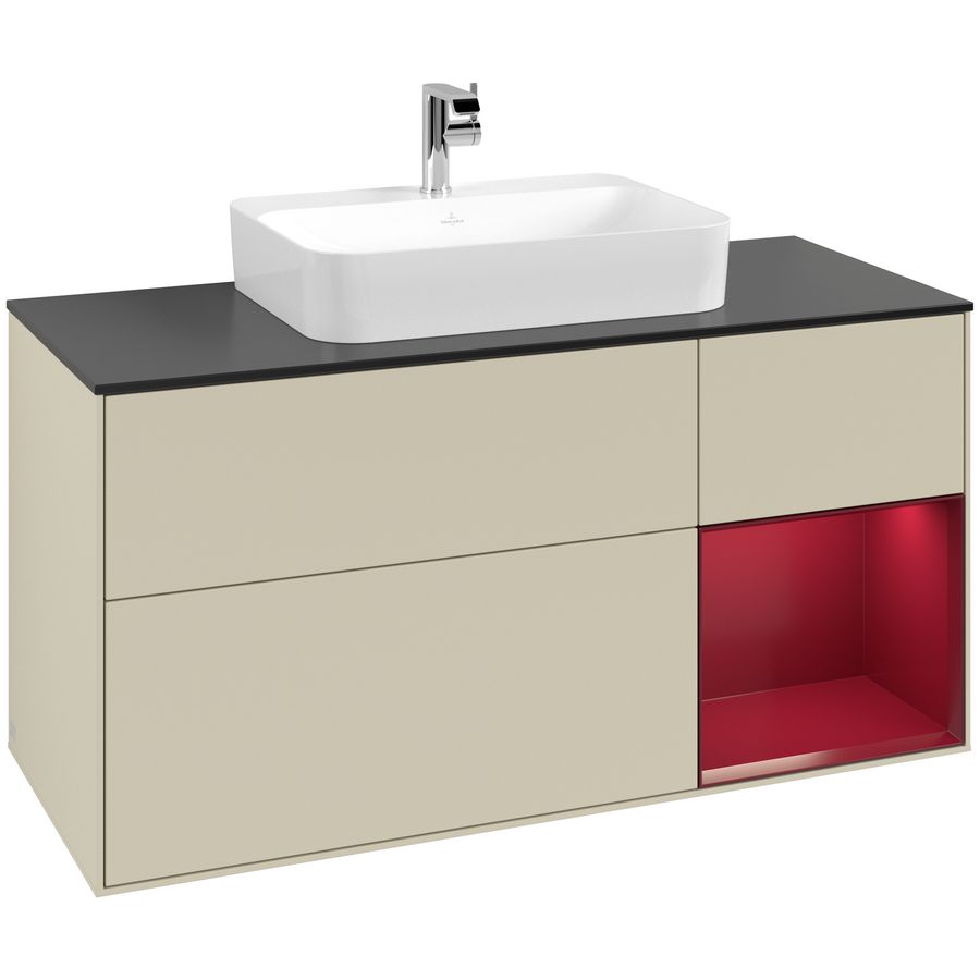 Wastafelonderkast Finion 1200x603x501mm S.Grey Matt Lacquer G422HBHJ