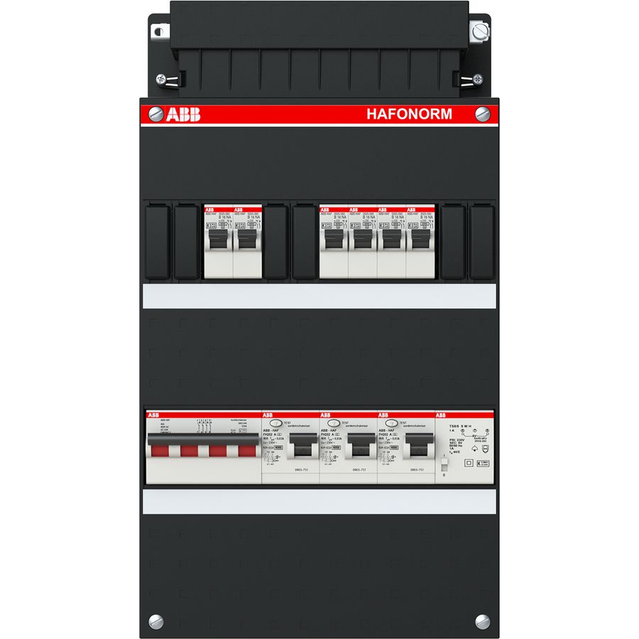 Installatiekast 6x achter 3x 30mA + T + HS 3-f