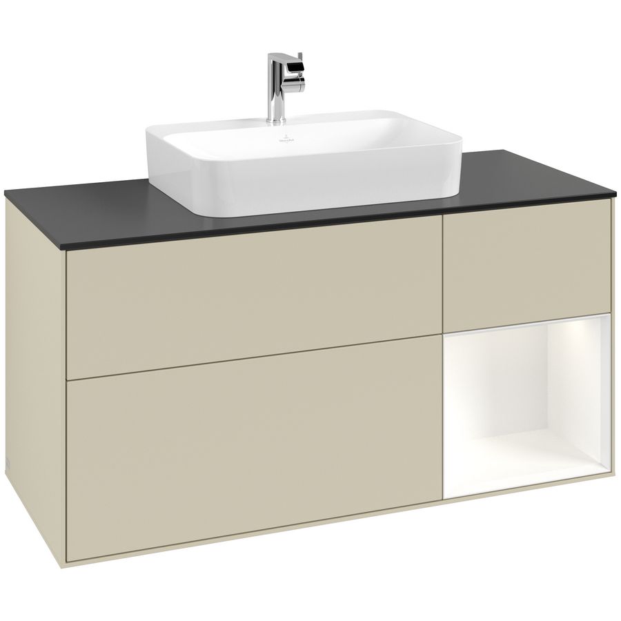 Wastafelonderkast Finion 1200x603x501mm S.Grey Matt Lacquer G422MTHJ