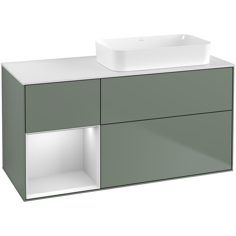 Wastafelonderkast Finion 1200x603x501mm Olive Matt Lacquer F681MTGM