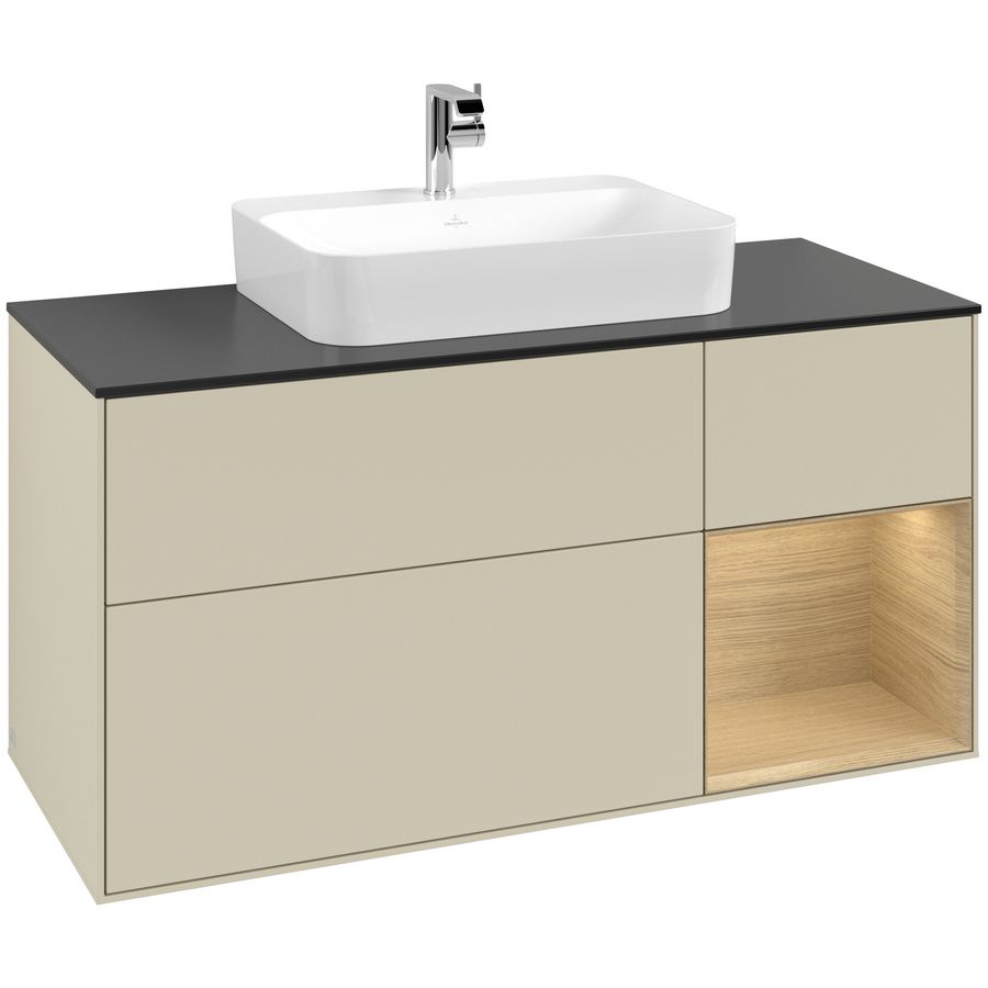 Wastafelonderkast Finion 1200x603x501mm S.Grey Matt Lacquer G422PCHJ